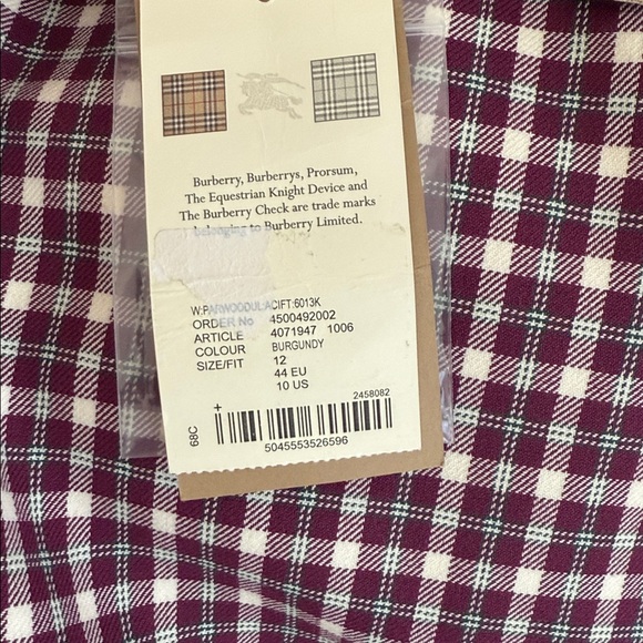 NWT Burberry authentic Women's cotton Double-Breasted Check Blazer. Size 10 - Picture 11 of 11